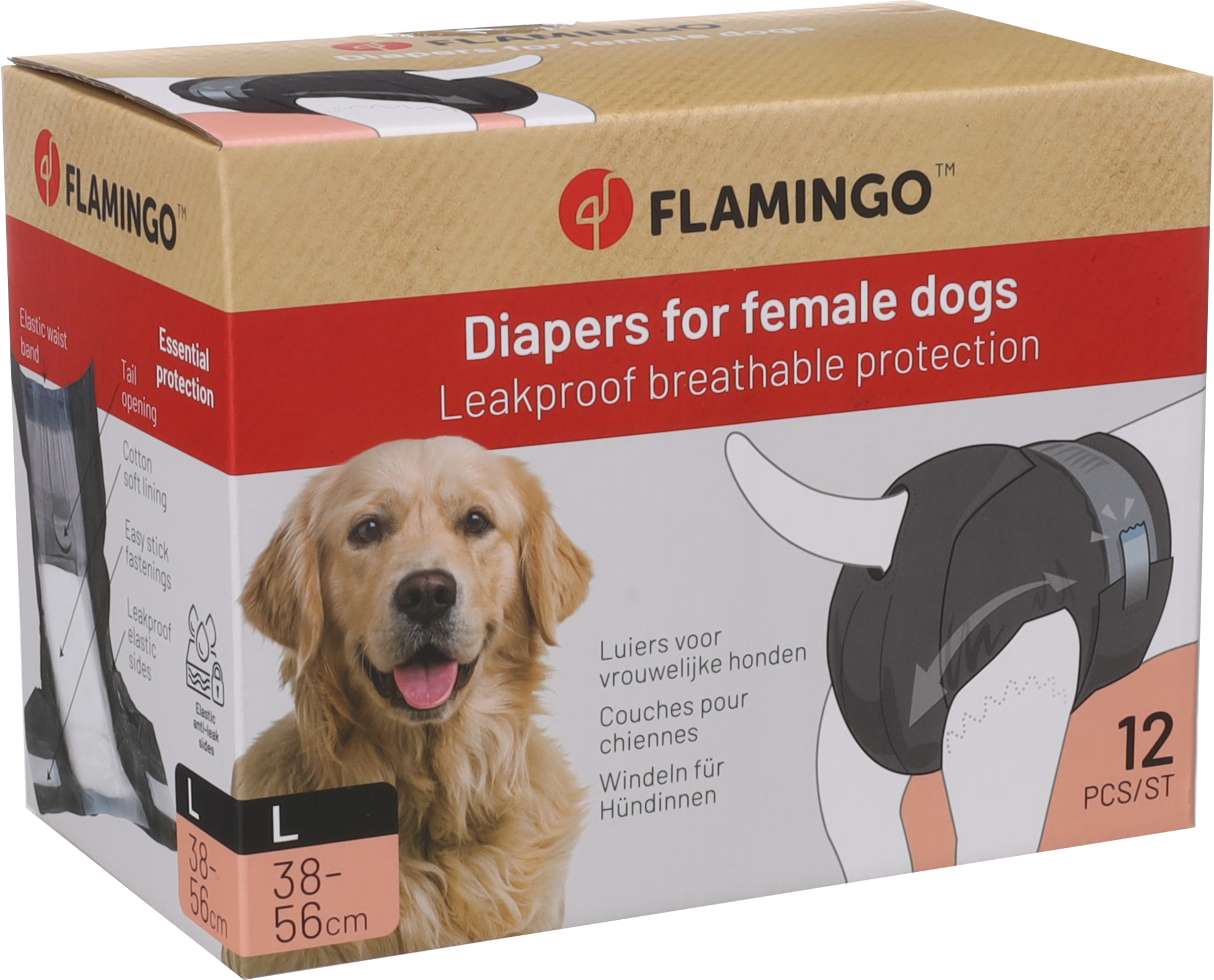 Flamingo Diaper Female Dipy Black
