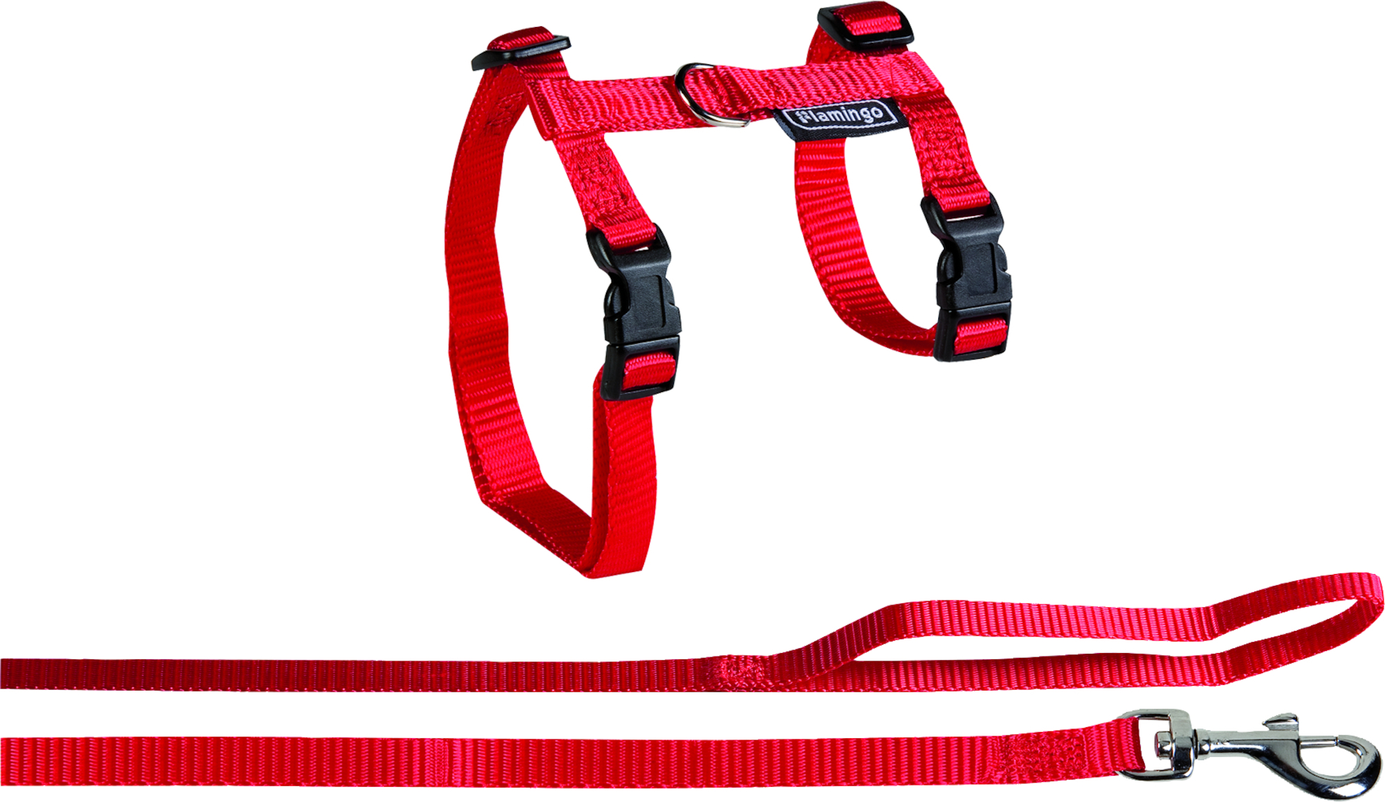 Flamingo Harnas met looplijn Ela Rood