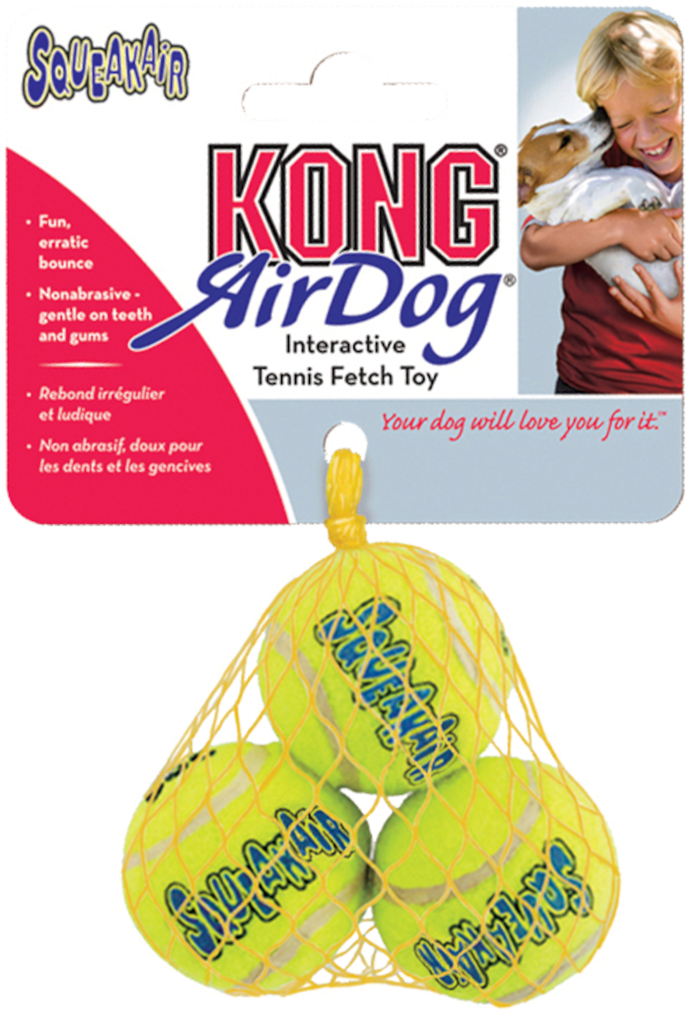 Kong® Kong® Jouet Air Dog Balle de tennis Jaune
