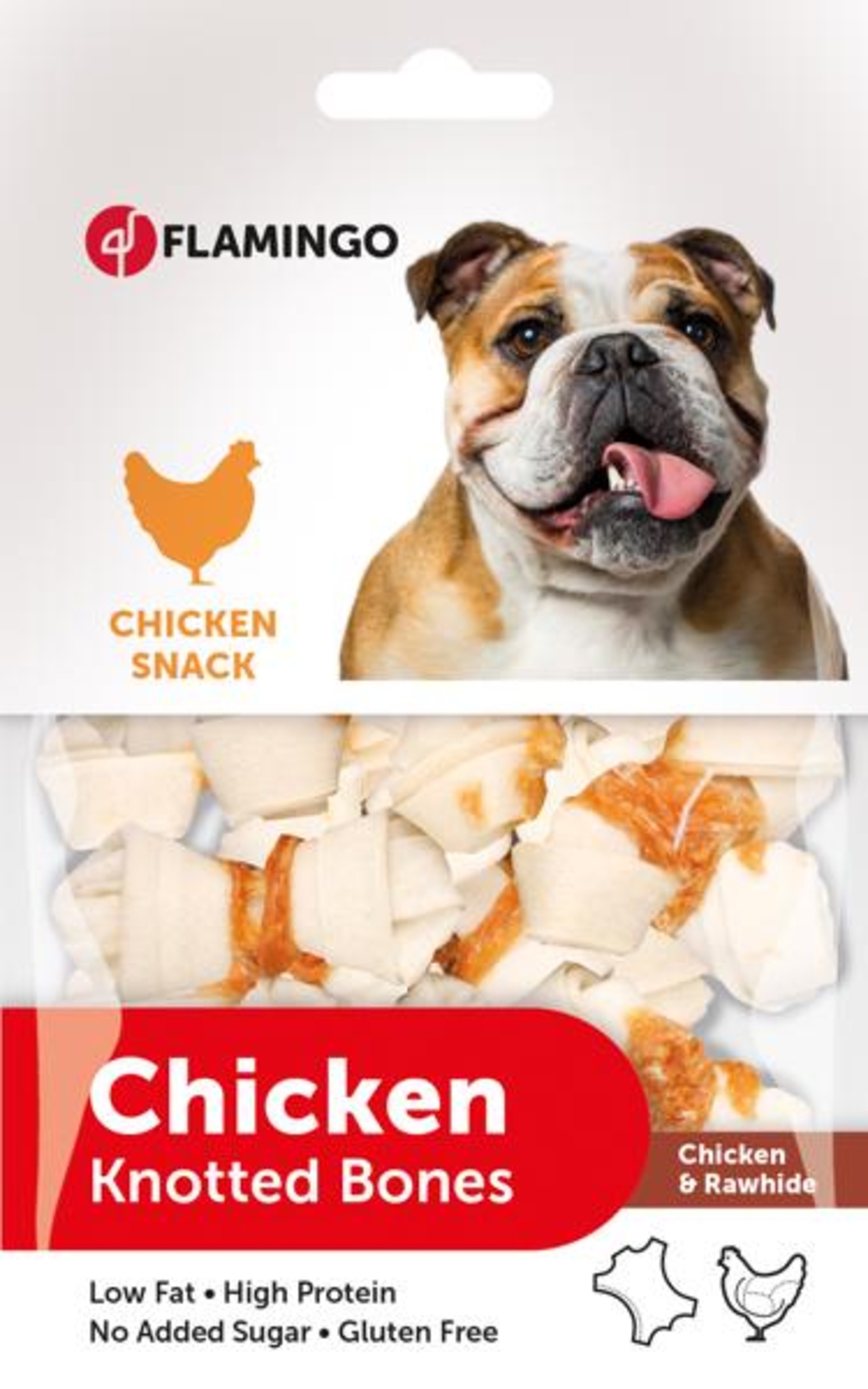 Flamingo Snack Hapki Geknoopt Been met kip 