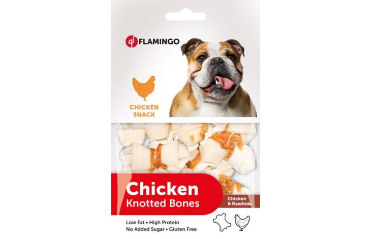 Flamingo Snack Hapki Geknoopt Been met kip 
