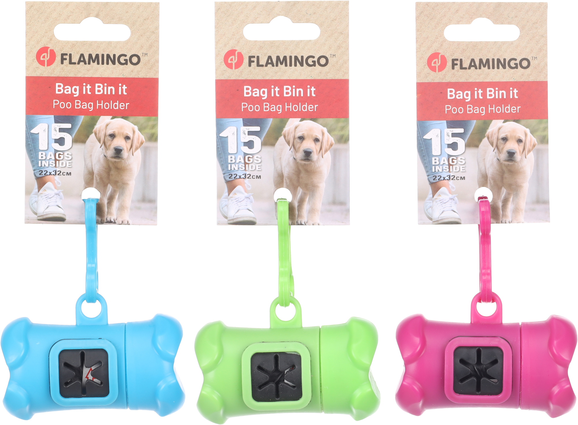 Flamingo Dispensador de bolsads de excrementos Barrel Varios colores