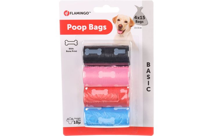 Flamingo Poepzak Basic Bones Meerkleurig