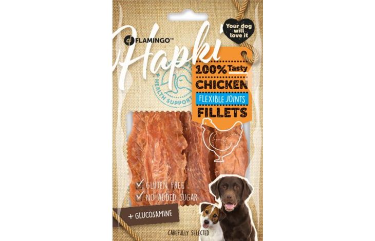 Flamingo Snack Hapki Strips met kip Flexibele gewrichten 