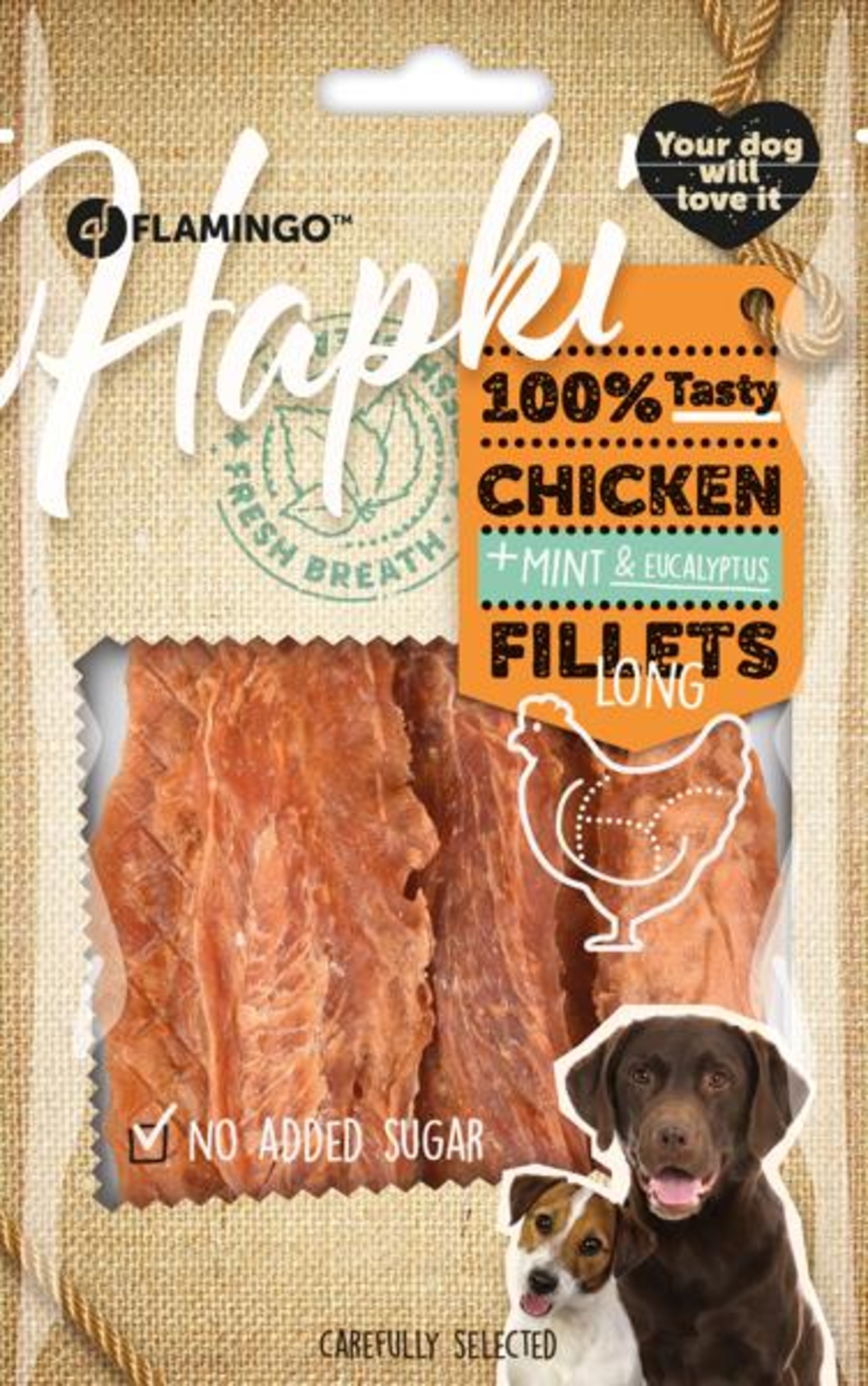 Flamingo Snacks Hapki Strips with chicken Fresh breath  