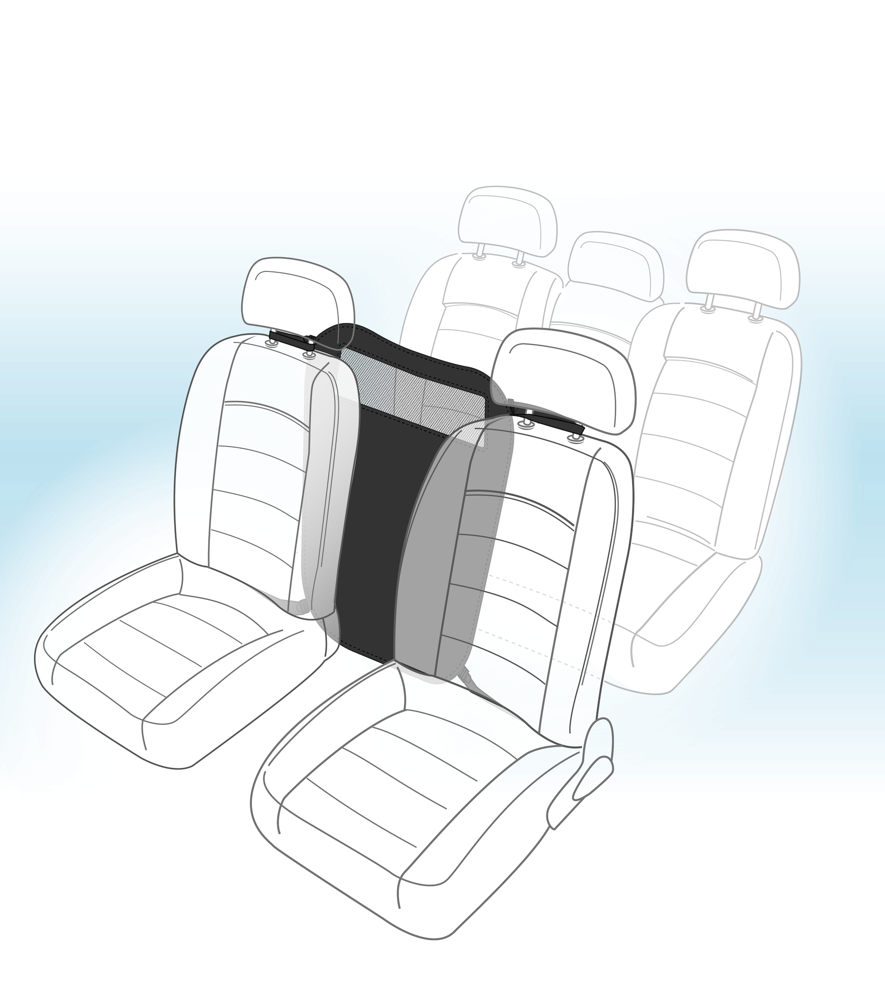 Flamingo Car safety screen Totti Black