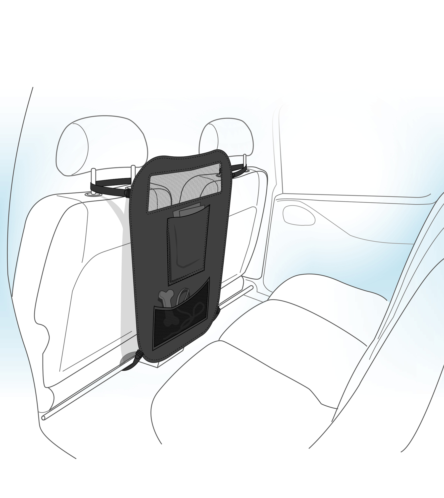 Flamingo Car safety screen Totti Black