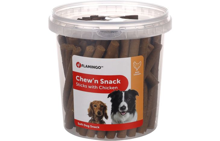 Flamingo Chew'n Snack Stok met kip Bruin