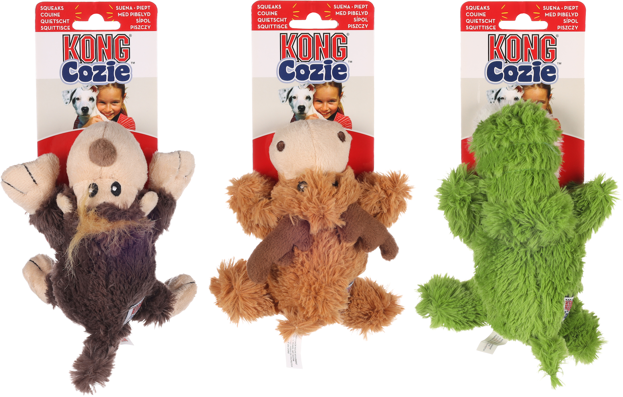 Kong Toy Cozie Monkey Crocodile Moose Several versions 514145 Flamingo Pet Products