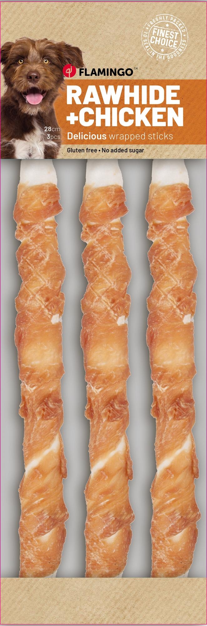 Flamingo Snacks R'Hide Stick  with chicken 28cm 93gr / 3 pcs 280gr