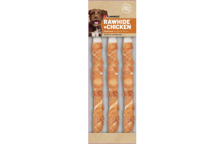 Flamingo Snacks R'Hide Stick  with chicken 28cm 93gr / 3 pcs 280gr