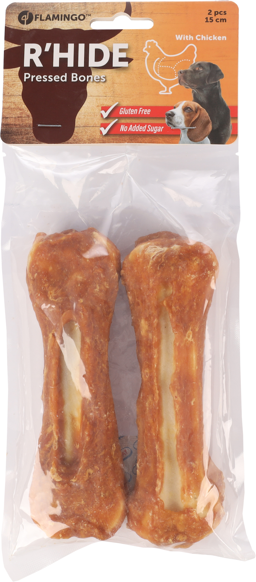 Flamingo Snack R'Hide Been  met kip 15cm 110gr / 2 st 220g