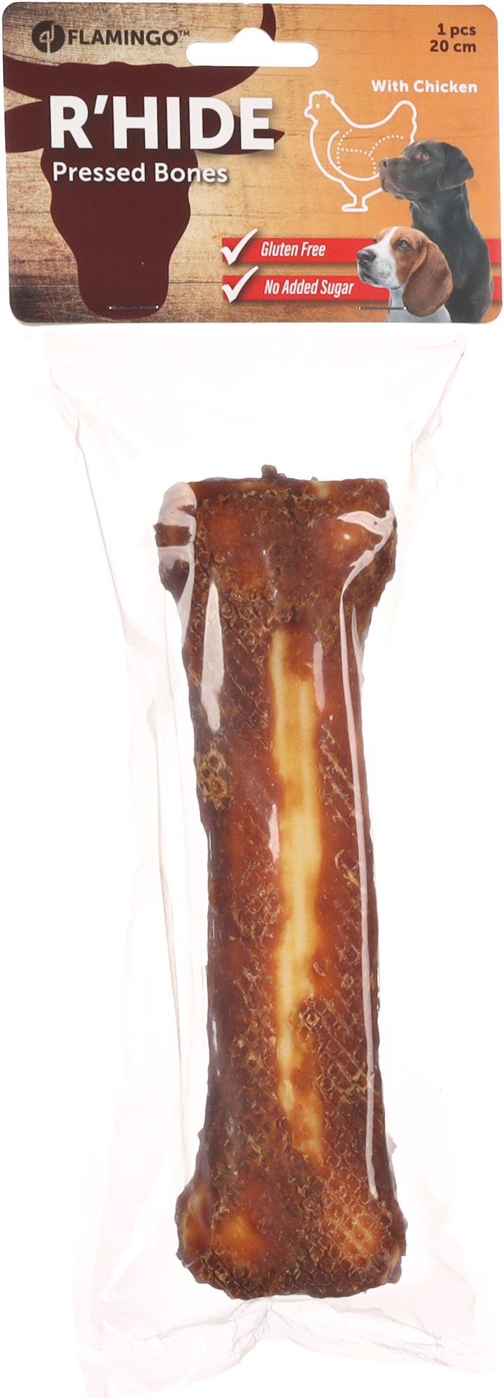 Flamingo Golosinas R'Hide Hueso  con pollo 20cm 210gr