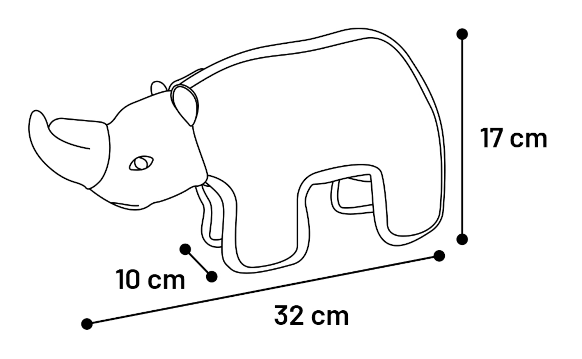 Flamingo Toy Strong Stuff Rhinoceros Grey