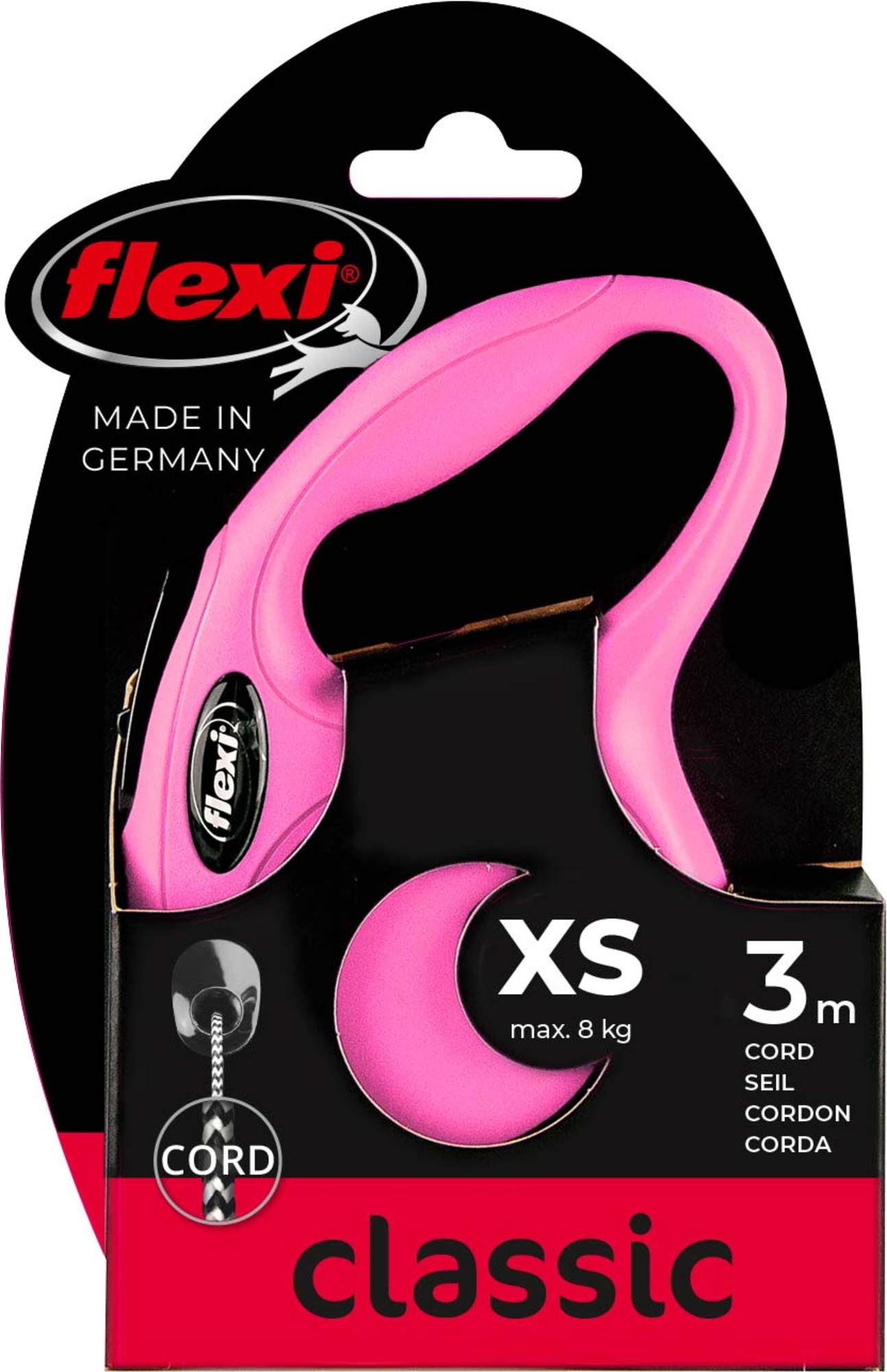 Flexi Flexi Roll-Leine New Classic Seil Rosa
