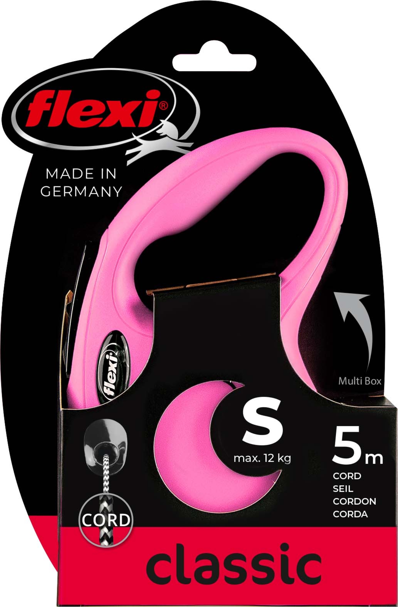 Flexi Flexi Retractable leash New Classic Cord Pink