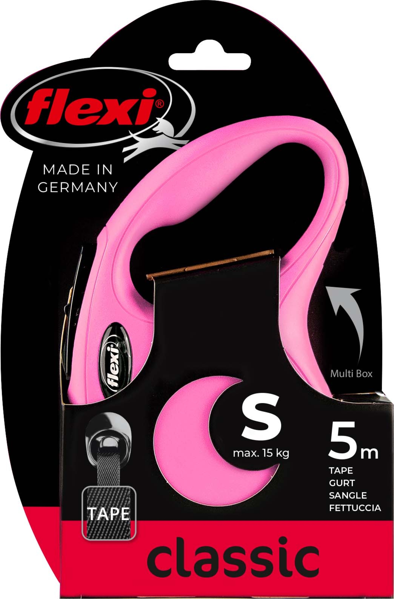 Flexi Flexi Retractable leash New Classic Tape Pink