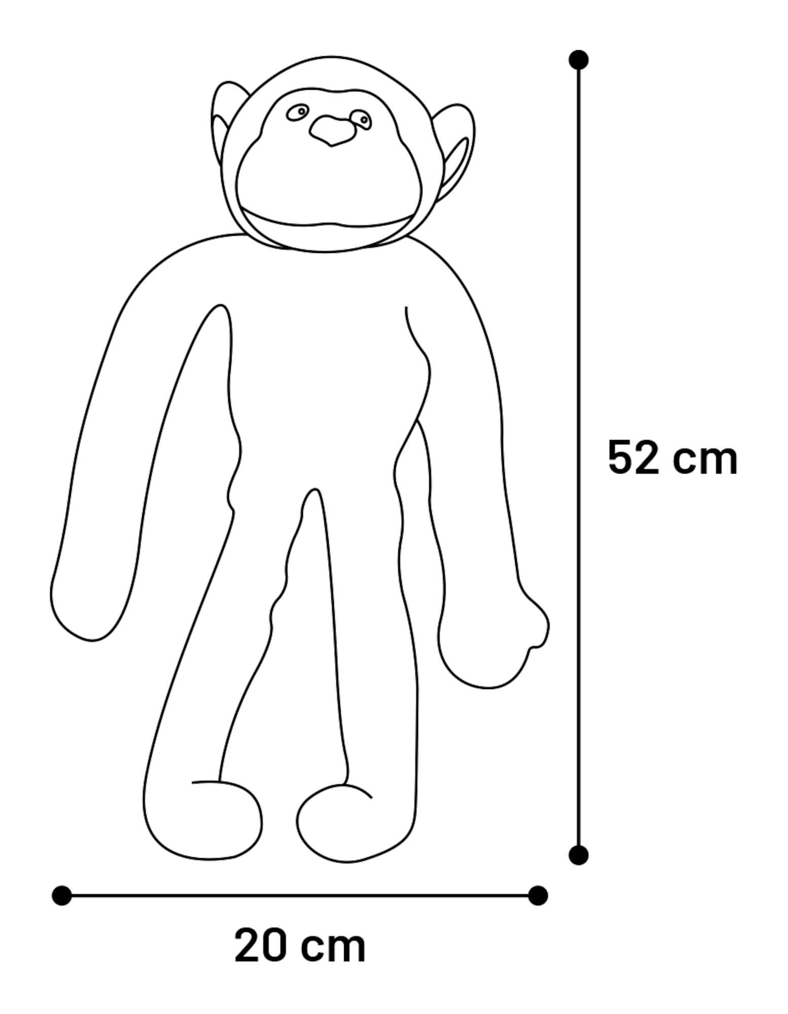 Flamingo Toy Wende Monkey with rope Pink