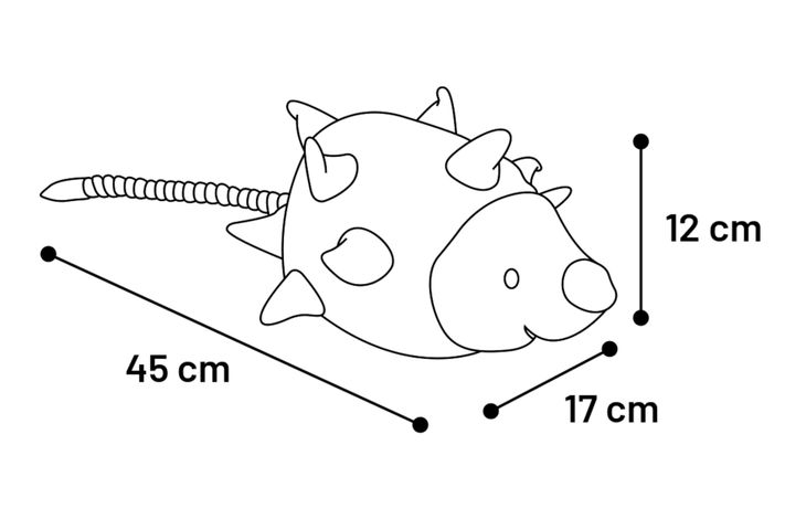 Flamingo Toy Waldi Hedgehog with rope Grey