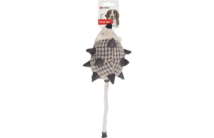 Flamingo Toy Waldi Hedgehog with rope Grey