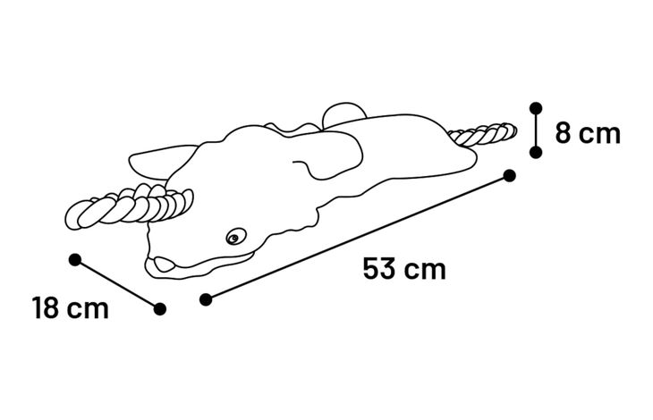 Flamingo Toy Wassim Skunk & Cow & Fox with rope Multiple colours