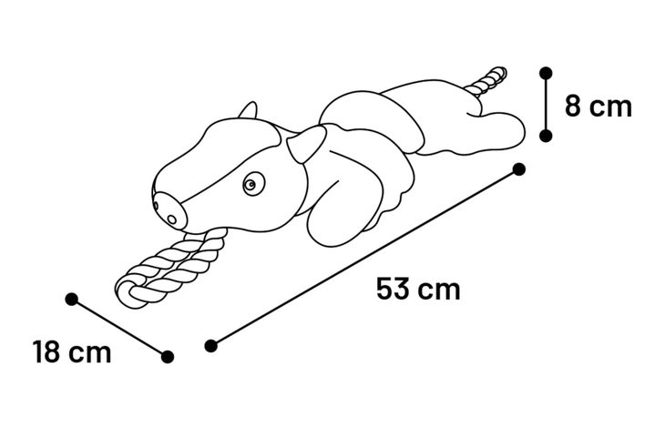 Flamingo Toy Wassim Skunk & Cow & Fox with rope Multiple colours