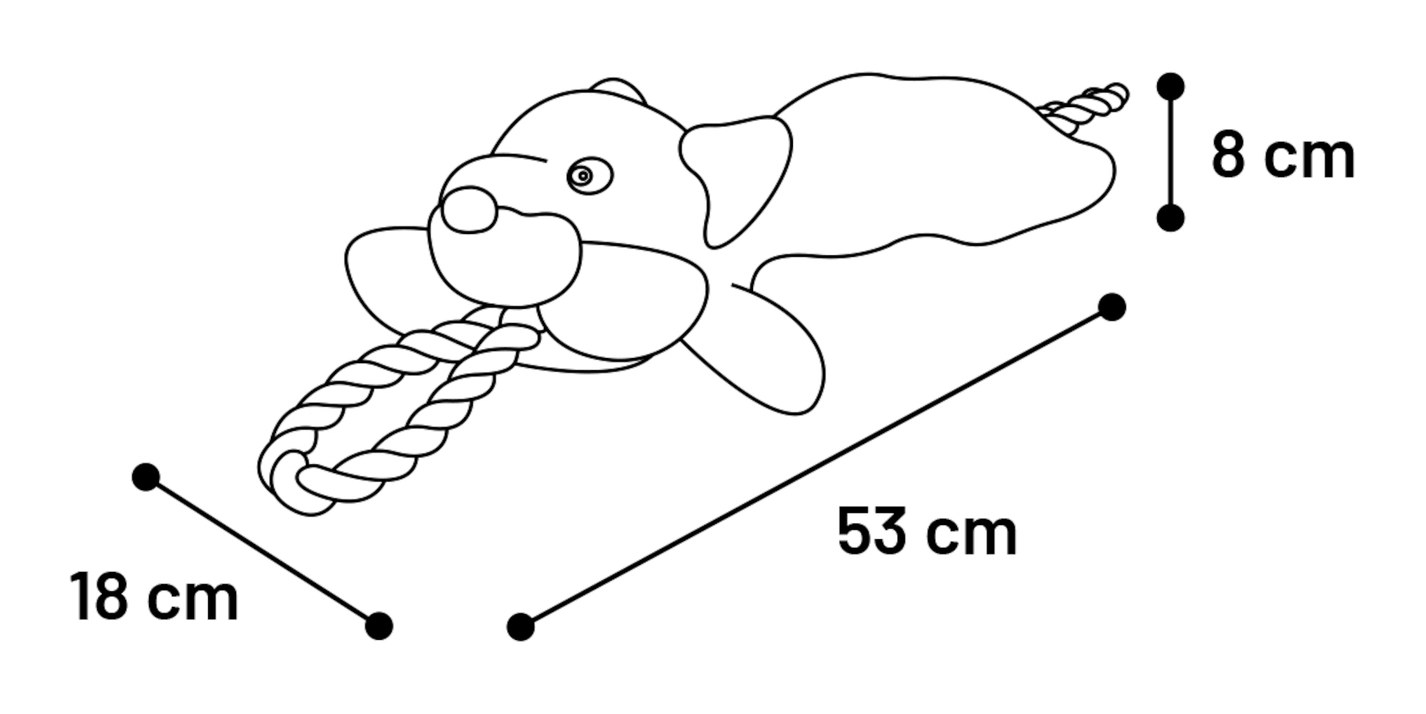 Flamingo Toy Wassim Skunk & Cow & Fox with rope Multiple colours