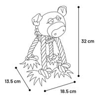 Flamingo Toy Wietse Cow & Pig & Horse with rope Multiple colours