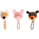 Toy Willemina Fox & Pig & Bear with rope Multiple colours