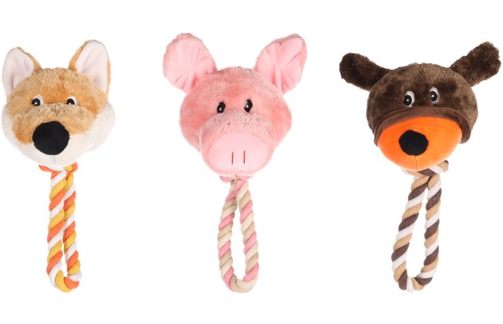 Flamingo Toy Willemina Fox & Pig & Bear with rope Multiple colours