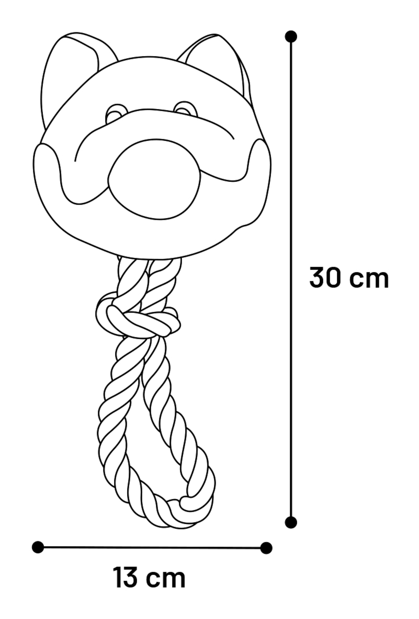 Flamingo Toy Willemina Fox & Pig & Bear with rope Multiple colours