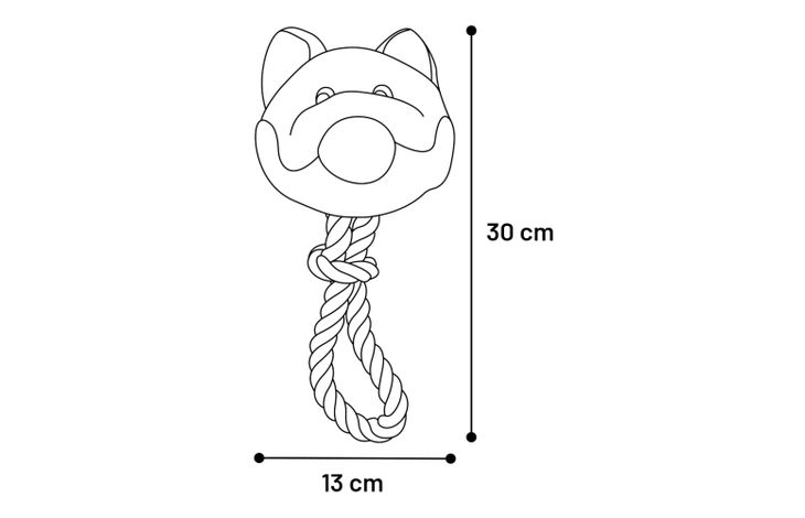 Flamingo Toy Willemina Fox & Pig & Bear with rope Multiple colours