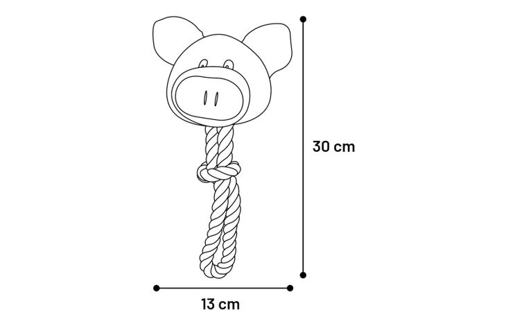 Flamingo Toy Willemina Fox & Pig & Bear with rope Multiple colours