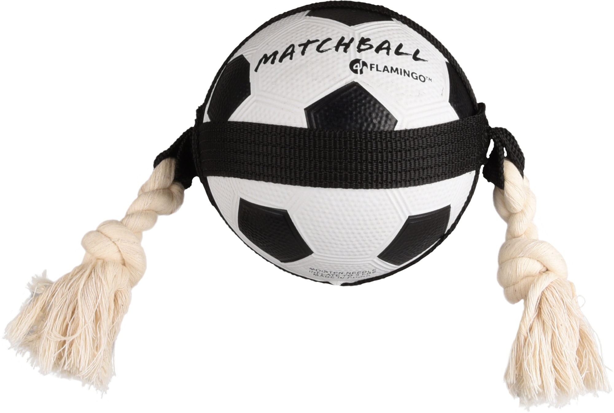 Flamingo Toy Matchball Football with rope White & Black