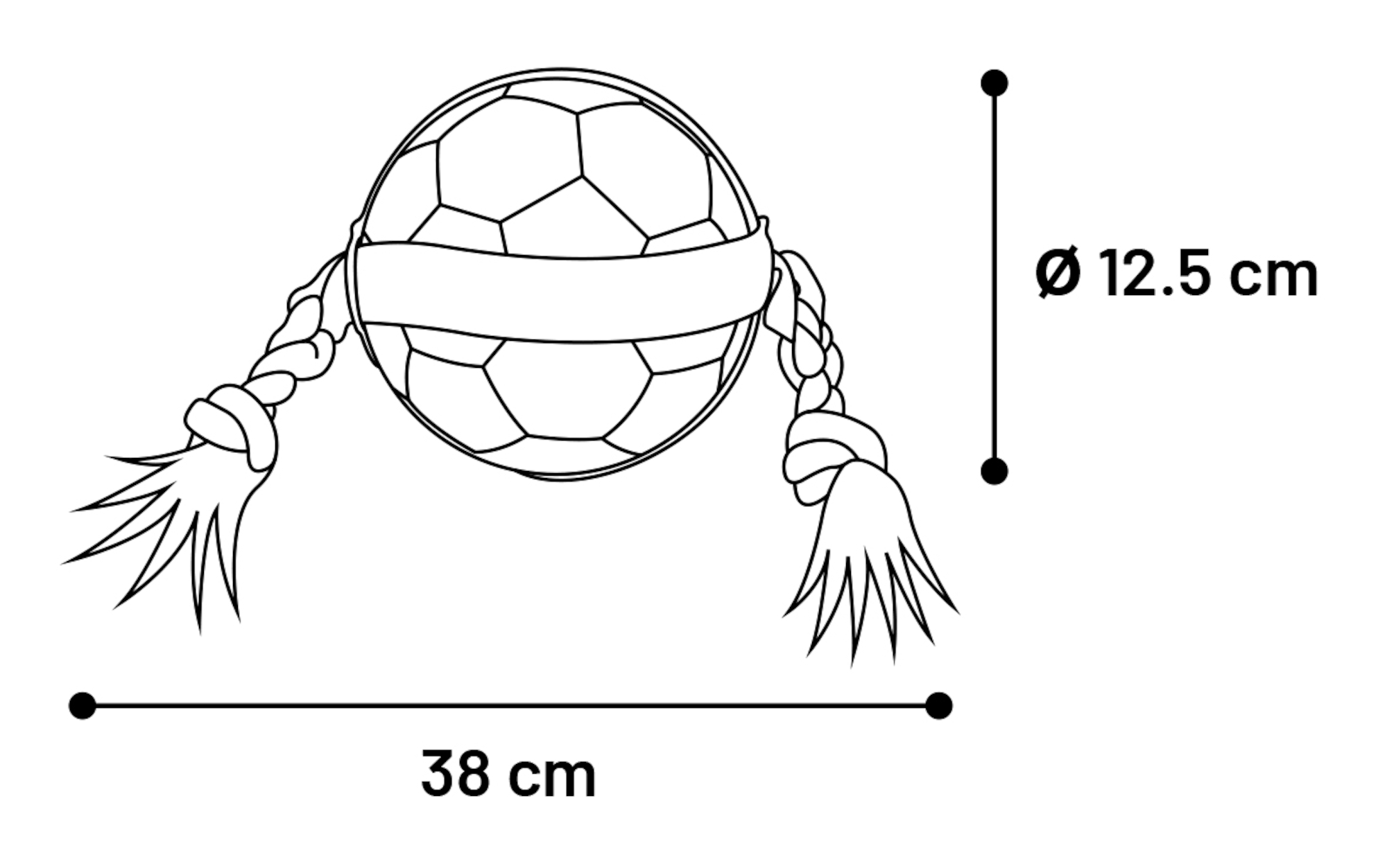 Flamingo Toy Matchball Football with rope White & Black
