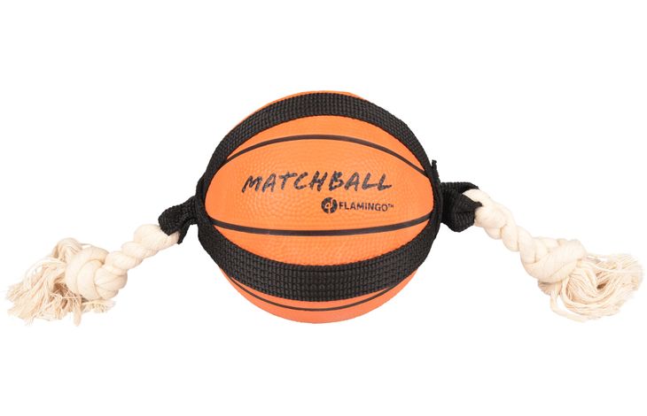 Flamingo Speelgoed Matchball Basketbal met touw Oranje