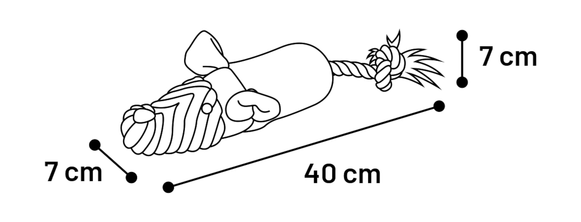 Flamingo Toy Shabby Chic Rat with rope Mix