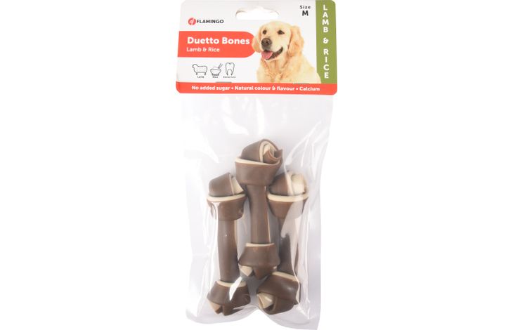 Flamingo Snack Duetto Geknoopt Been Lam & Rijst 