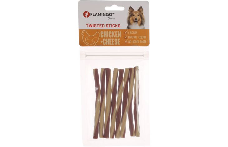 Flamingo Snack Duetto Gedraaide Staafjes met kip & Kaas 