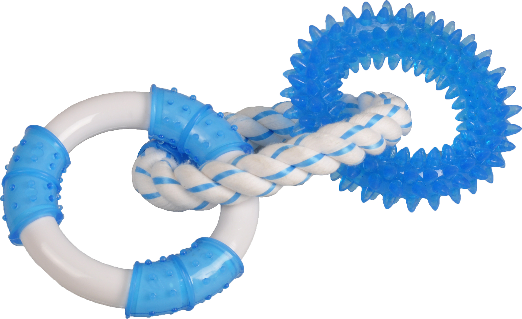 Flamingo Toy Canine Clean Denta toy Ring with rope with mint flavour