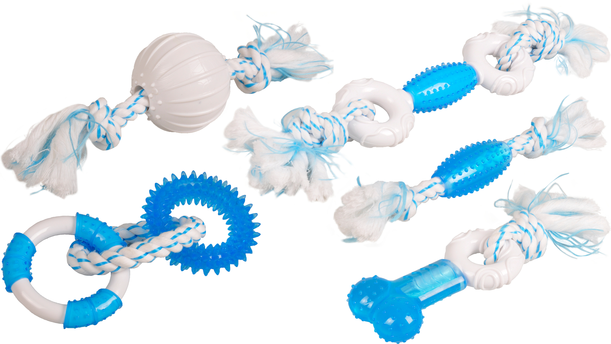 Flamingo Toy Canine Clean Denta toy Ring with rope with mint flavour