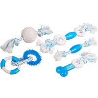 Flamingo Toy Canine Clean Denta toy Ring with rope with mint flavour