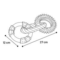 Flamingo Toy Canine Clean Denta toy Ring with rope with mint flavour