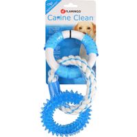 Flamingo Toy Canine Clean Denta toy Ring with rope with mint flavour