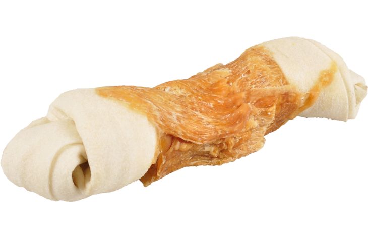 Flamingo Snacks R'Hide Geknotet Knochen Weiß mit Huhn 18cm 120gr