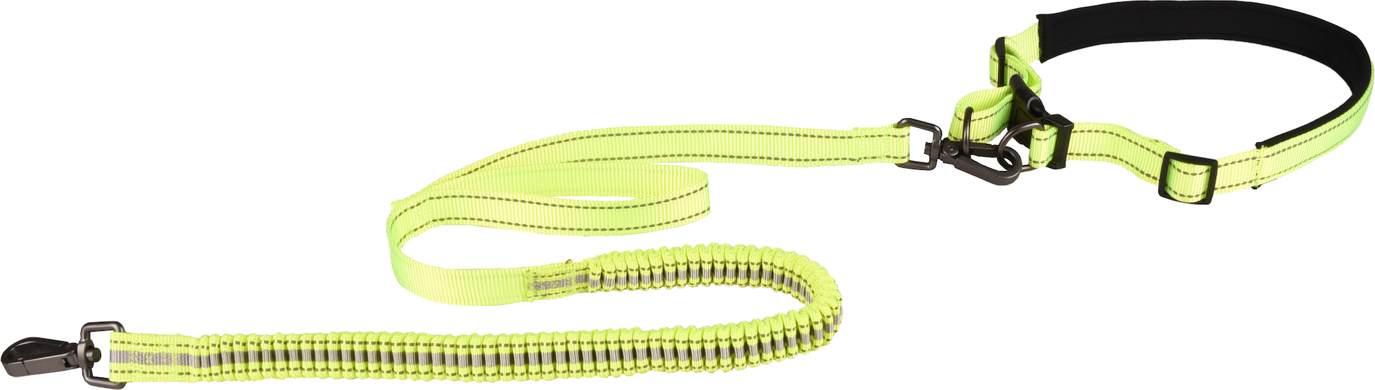 Flamingo Jogging leash with waist belt Diran Fluo yellow