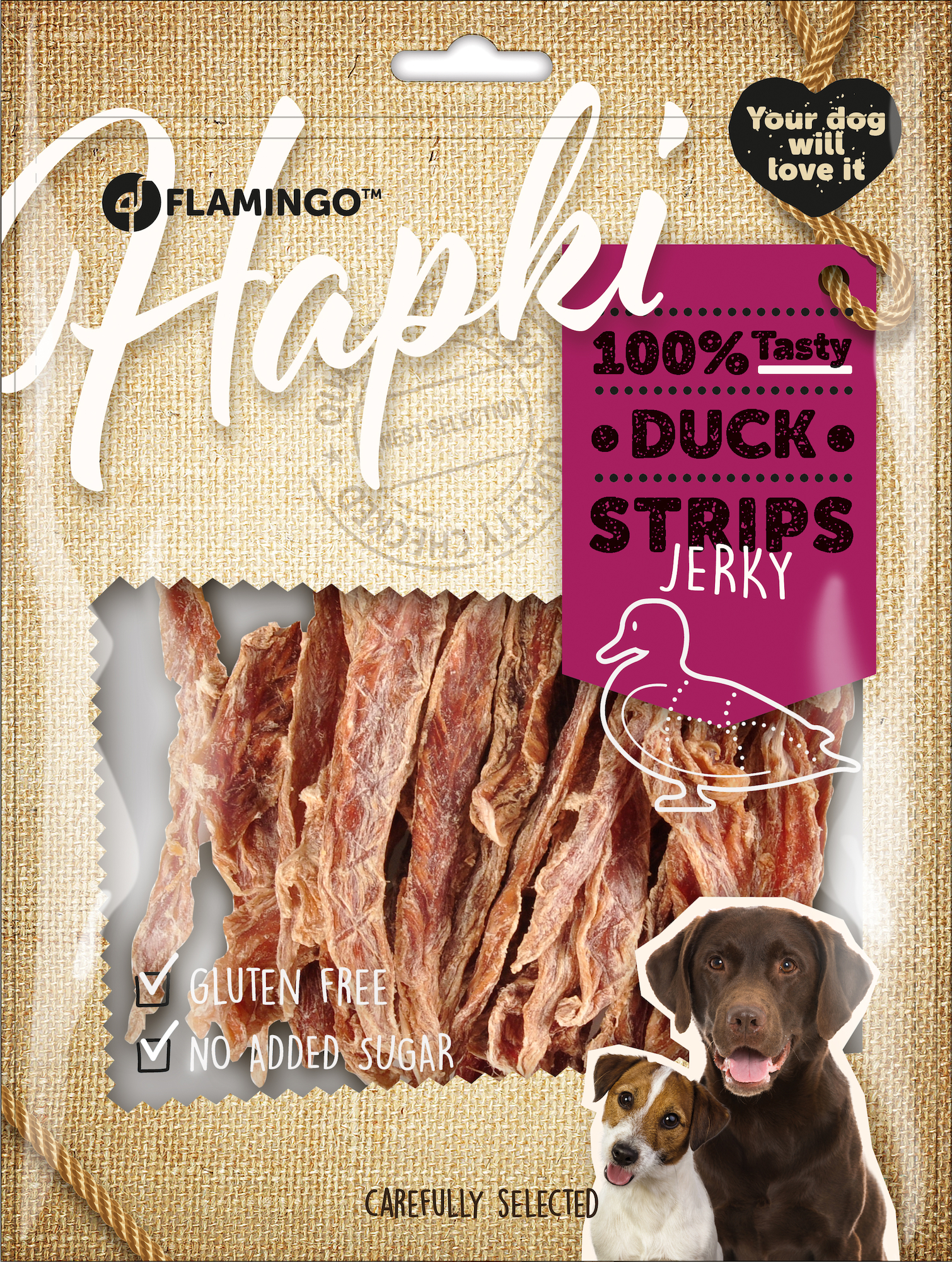 Flamingo Snacks Hapki Strips with duck 