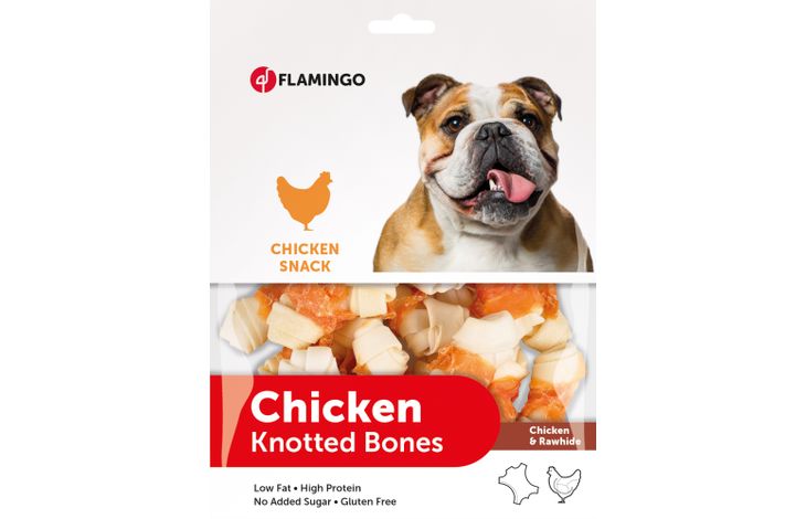 Flamingo Friandises Hapki Noué Os avec poulet 