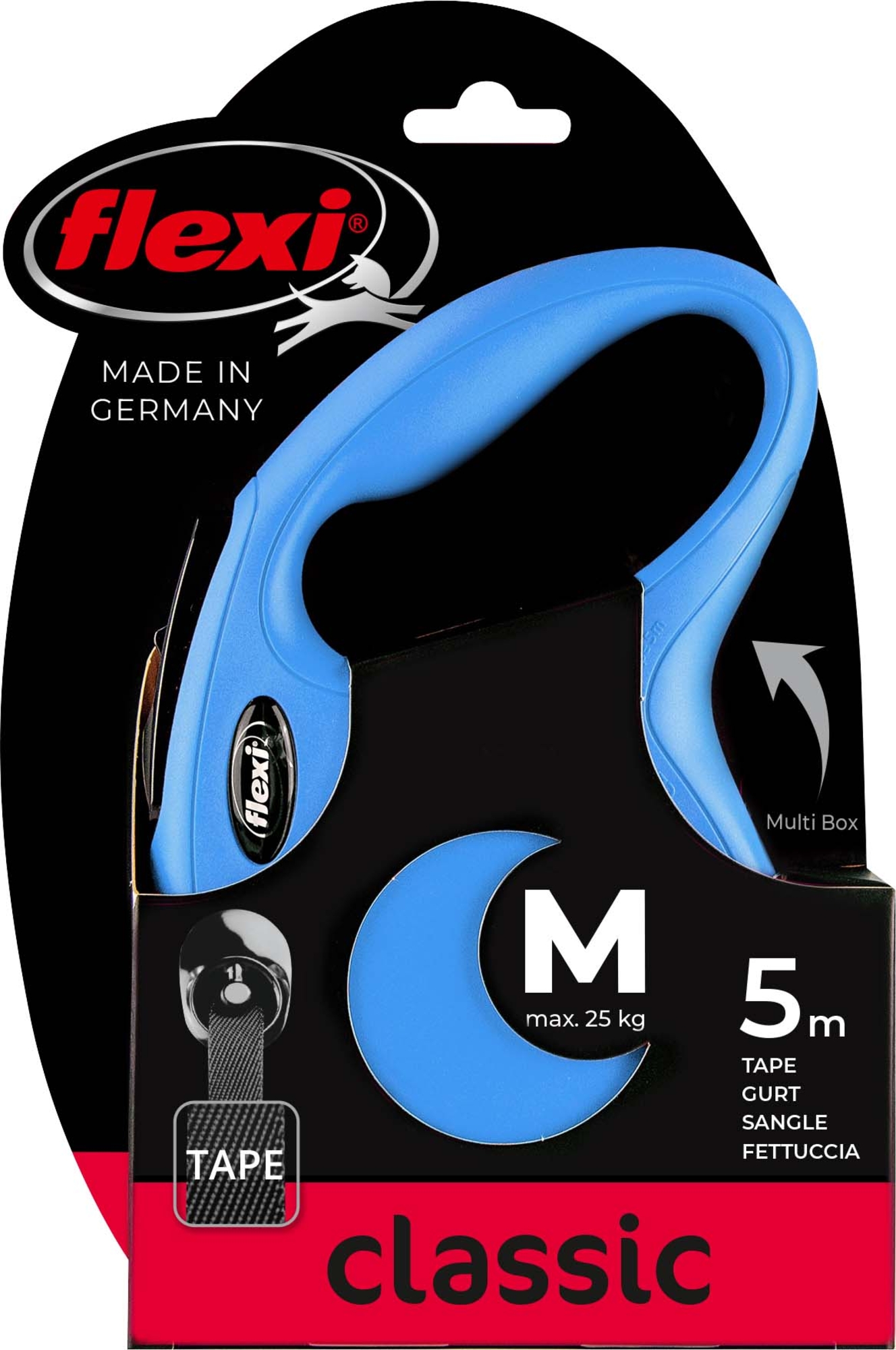 Flexi Flexi Retractable leash New Classic Tape Blue