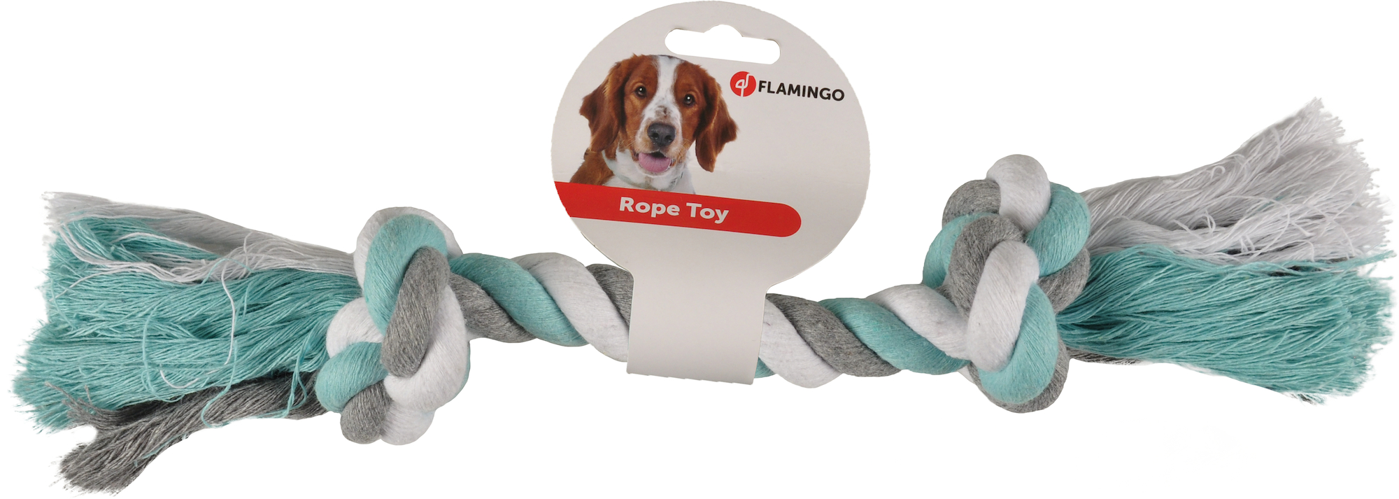 Flamingo Speelgoed Jim Touw met 2 knopen Muntgroen